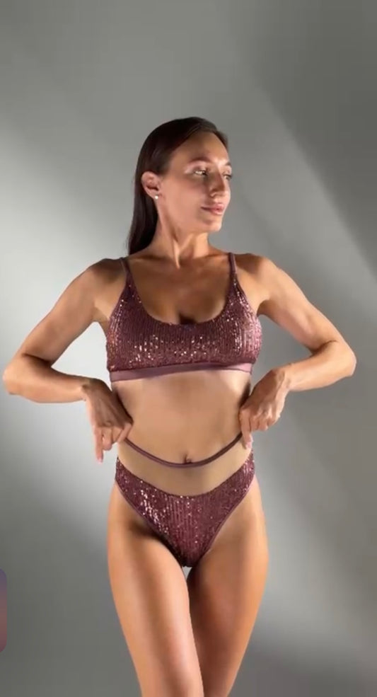 Polerina - Nixa sequin top wine