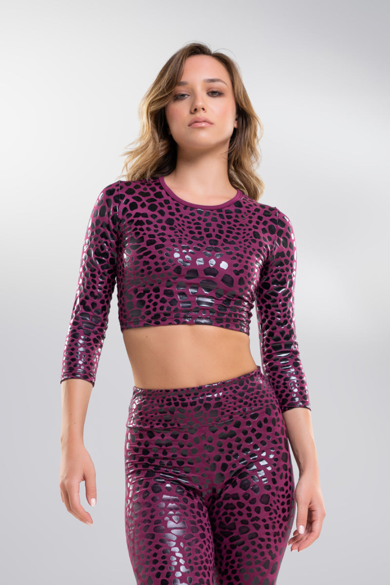 PARADISE CHICK SUPERHELD KLEBRIGES CROP TOP - MAGENTA CHAMÄLEON