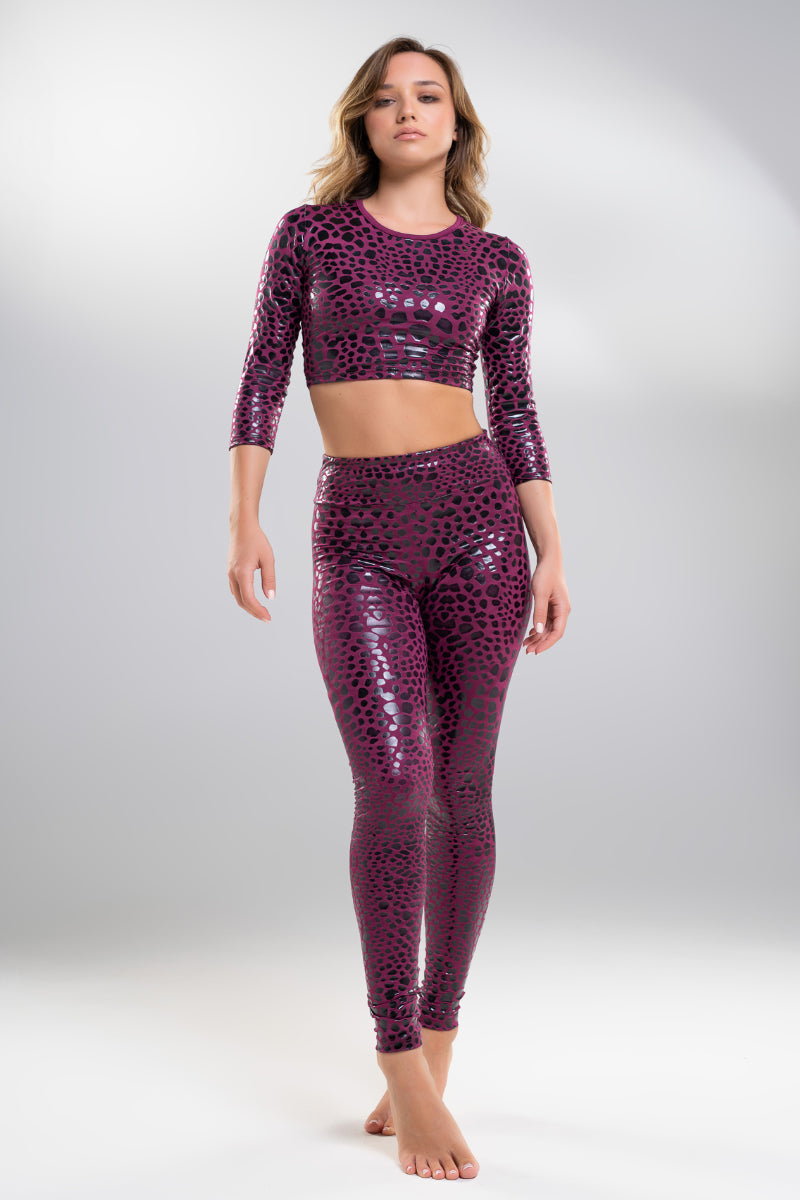 PARADISE CHICK SUPERHELD KLEBRIGE LEGGINGS MIT HOHER TAILLE - MAGENTA CHAMÄLEON