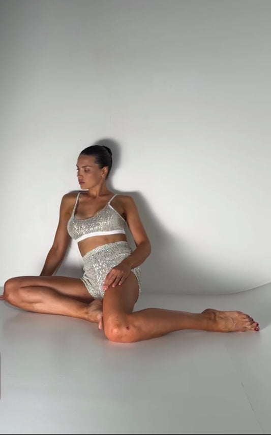 Polerina - Nixa sequin bottom argenté