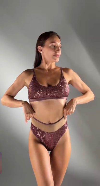 Polerina - Nixa sequin top wine