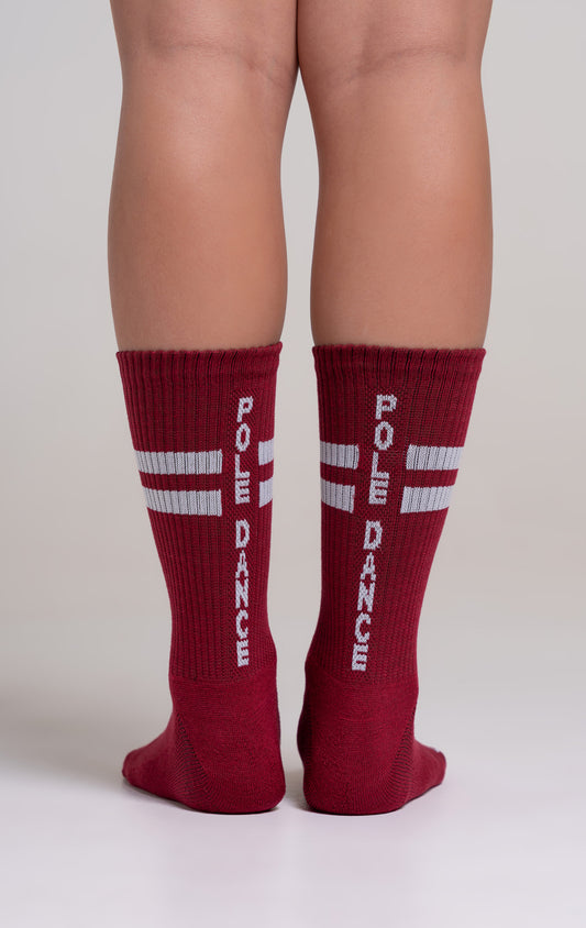 PARADISE CHICK - Socks Burgundy, white letter