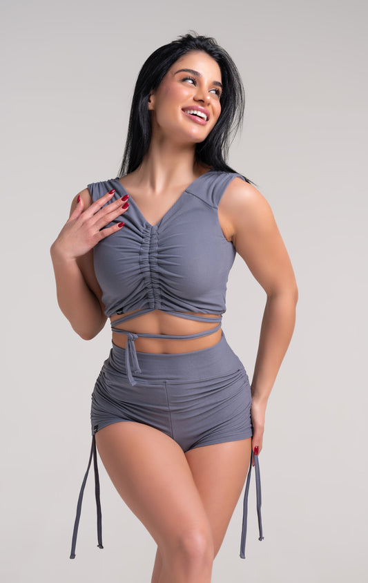 PARADISE CHICK - Cozy Top Grey