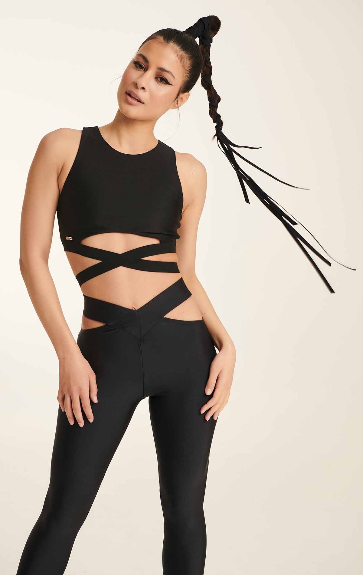 PARADISE CHICK ICONIC WRAP TOP - BLACK