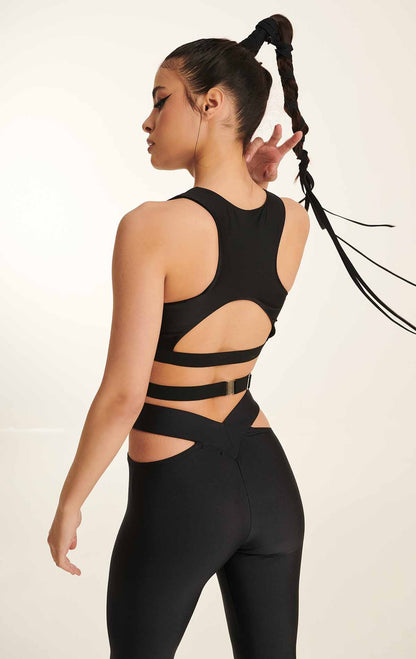 PARADISE CHICK ICONIC WRAP TOP - BLACK