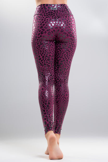 PARADISE CHICK SUPERHELD KLEBRIGE LEGGINGS MIT HOHER TAILLE - MAGENTA CHAMÄLEON